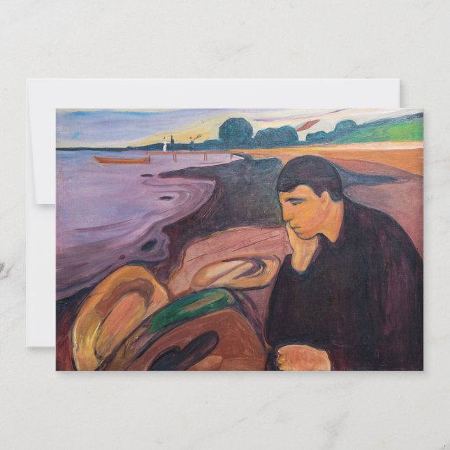 Edvard Munch - Melancholy 1894 Dankeskarte (Vorderseite)