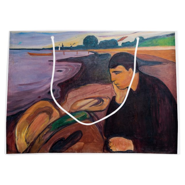 Edvard Munch - Melancholy 1894 Große Geschenktüte (Vorderseite)