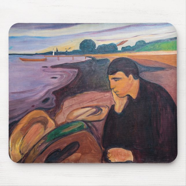 Edvard Munch - Melancholy 1894 Mousepad (Vorne)