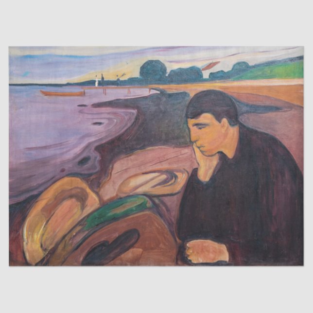 Edvard Munch - Melancholy 1894 Seidenpapier (Vorderseite)