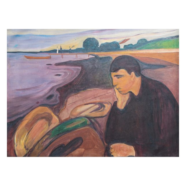 Edvard Munch - Melancholy 1894 Tischdecke (Vorderseite (Horizontal))