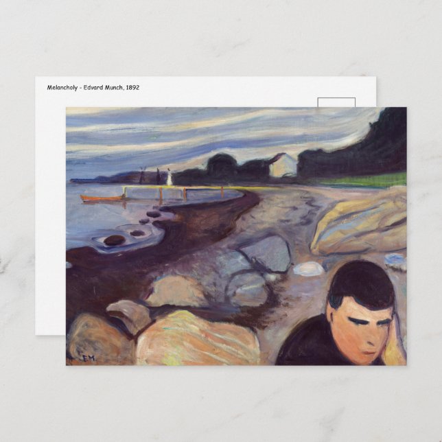 Edvard Munch - Melancholy Postkarte (Vorne/Hinten)