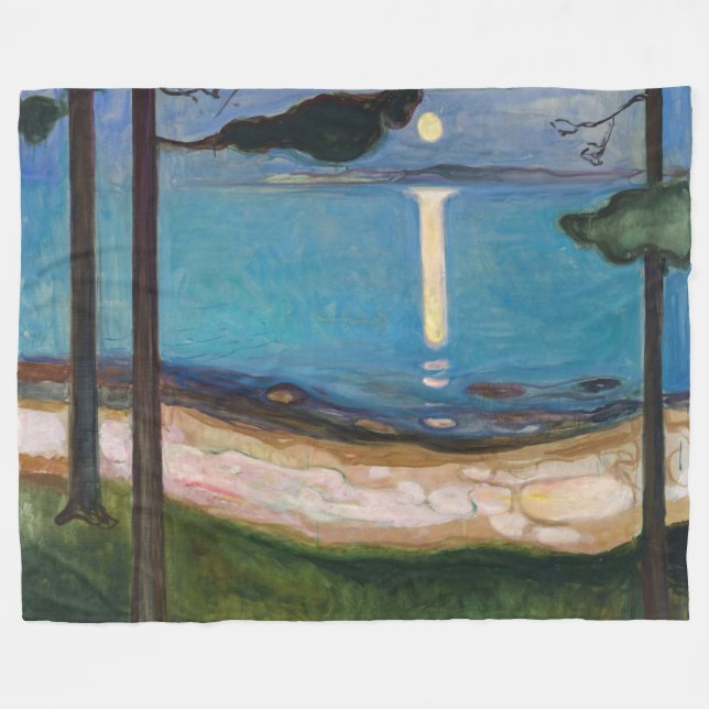 Edvard Munch - Mondlicht Fleecedecke (Vorderseite (Horizontal))