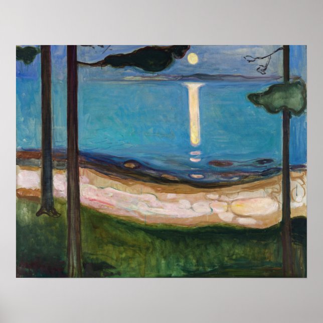 Edvard Munch - Mondlicht Poster (Vorne)