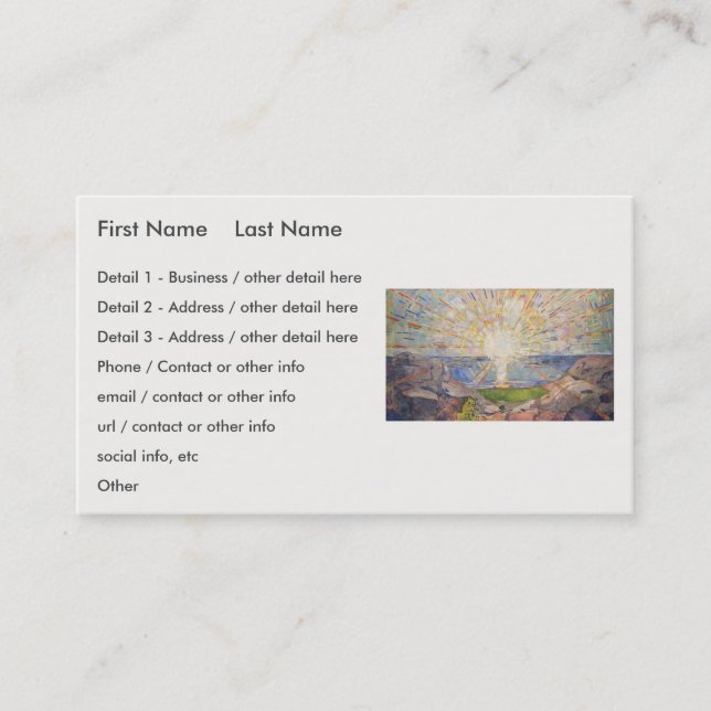 Edvard Munch Mural Painting The Sun (Solen) (1911) Visitenkarte (Vorderseite)