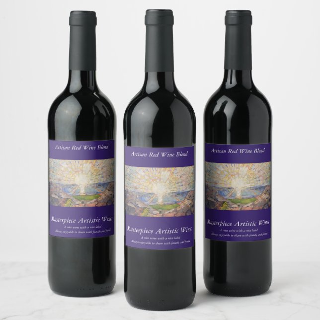 Edvard Munch Mural Painting The Sun (Solen) (1911) Weinetikett (Flaschen)