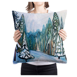 Edvard Munch Neuschnee, Winterwaldlandschaft Kissen