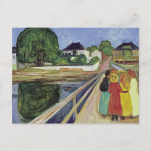 Edvard Munch Painting Girls on the Bridge (c 1902) Postkarte