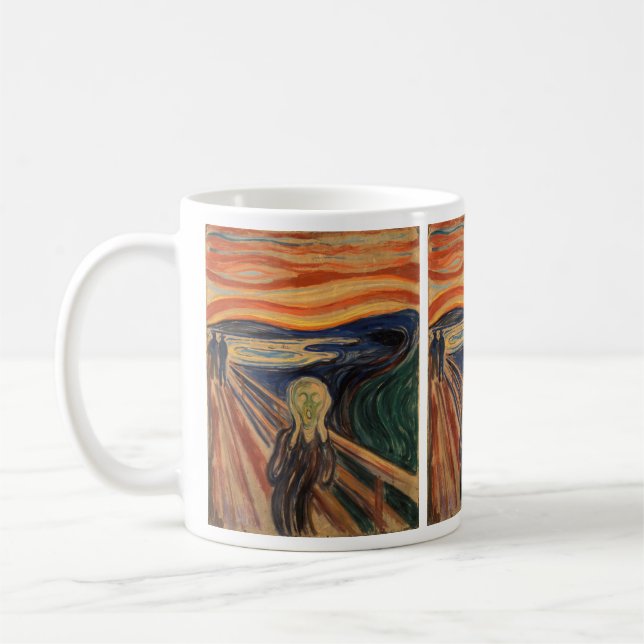 Edvard Munch Painting the Scream (Skrik) 1910 Kaffeetasse (Links)