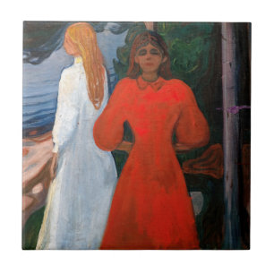 Edvard Munch - rot und weiß Fliese