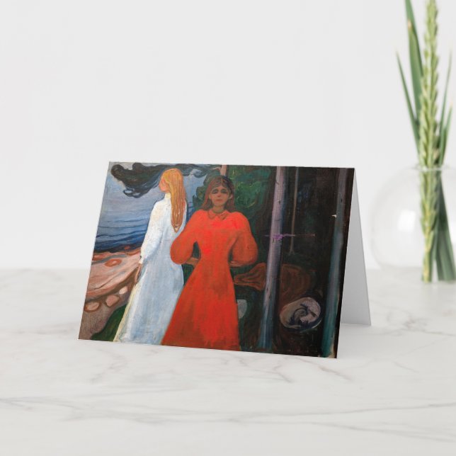 Edvard Munch - rot und weiß Karte (Vorderseite)