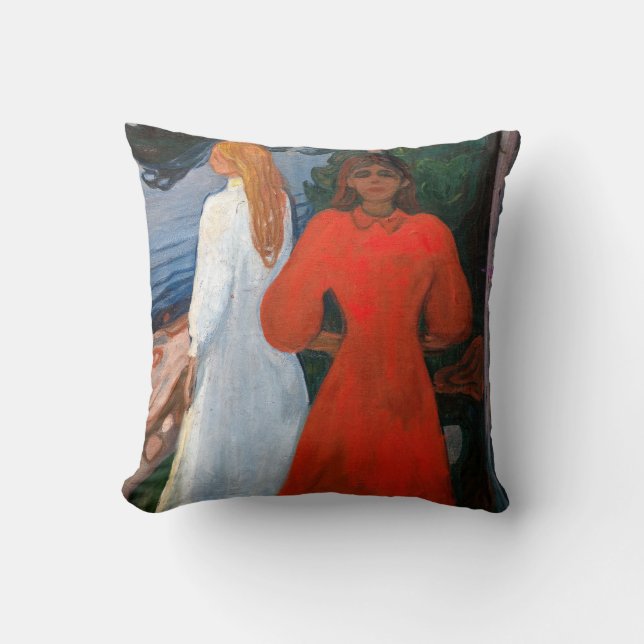 Edvard Munch - rot und weiß Kissen (Vorderseite)