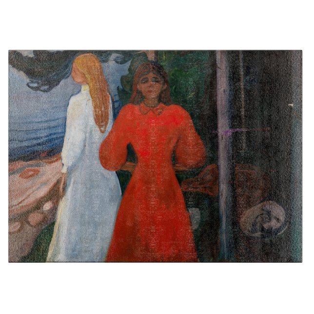 Edvard Munch - rot und weiß Schneidebrett (Vorderseite)