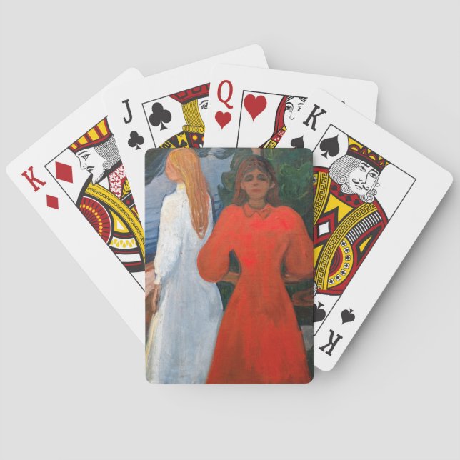 Edvard Munch - rot und weiß Spielkarten (Rückseite)