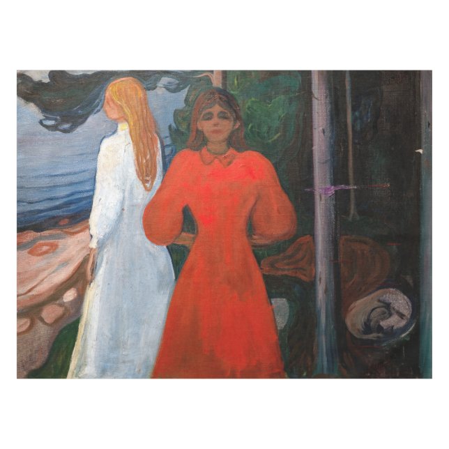 Edvard Munch - rot und weiß Tischdecke (Vorderseite (Horizontal))