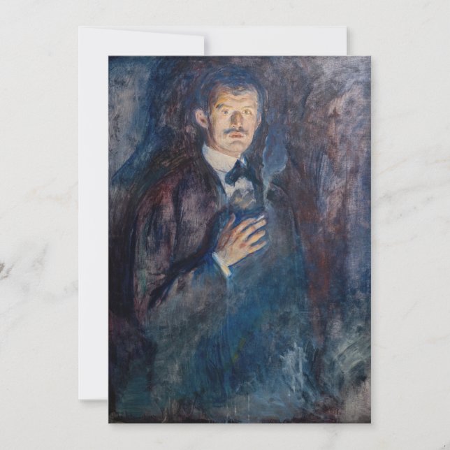 Edvard Munch - Selbstportrait mit Zigarette Dankeskarte (Vorderseite)