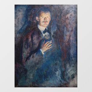 Edvard Munch - Selbstportrait mit Zigarette Fensteraufkleber
