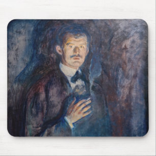 Edvard Munch - Selbstportrait mit Zigarette Mousepad