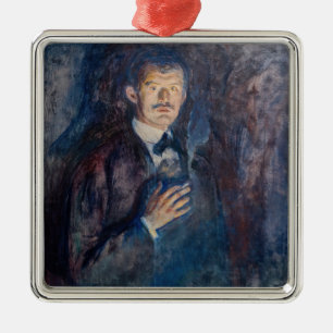Edvard Munch - Selbstportrait mit Zigarette Ornament Aus Metall