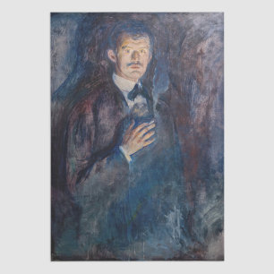 Edvard Munch - Selbstportrait mit Zigarette Seidenpapier