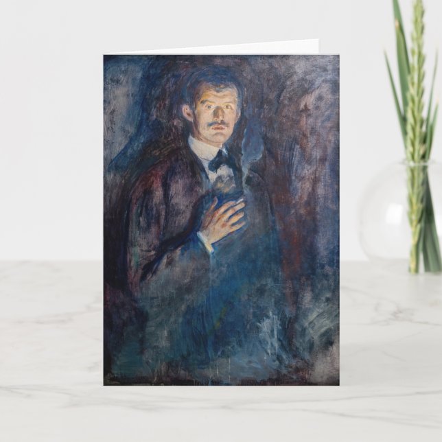 Edvard Munch - Selbstporträt mit Zigarette Karte (Vorderseite)