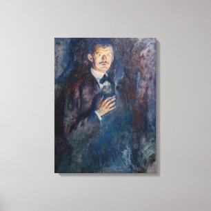 Edvard Munch - Selbstporträt mit Zigarette Leinwanddruck