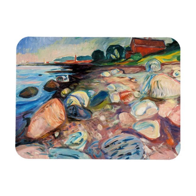 Edvard Munch - Shopping mit Red House Magnet (Horizontal)