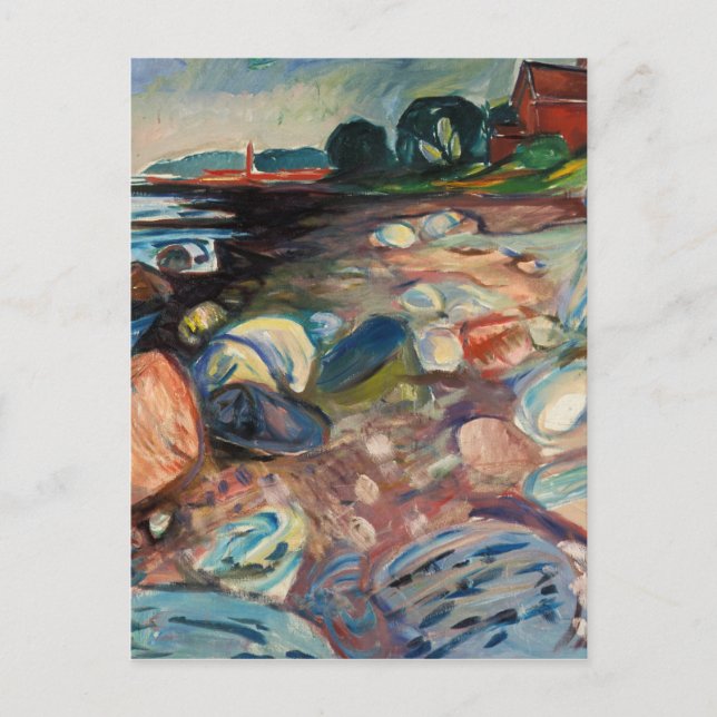 Edvard Munch - Shopping mit Red House Postkarte (Vorderseite)