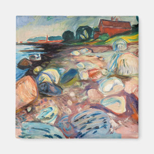 Edvard Munch - Shore with Red House Magnet