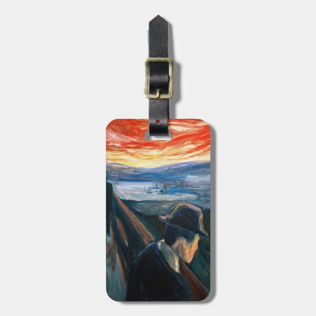 Edvard Munch - Sick Mood at Sunset, Despair 1892 Gepäckanhänger (Vorderseite vertikal)