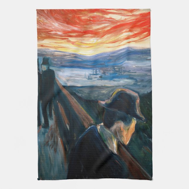 Edvard Munch - Sick Mood at Sunset, Despair 1892 Geschirrtuch (Vertikal)