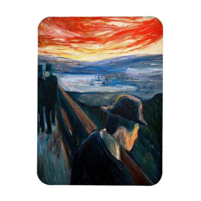 Edvard Munch - Sick Mood at Sunset, Despair 1892 Magnet (Vertikal)