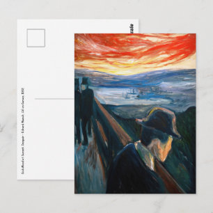 Edvard Munch - Sick Mood at Sunset, Despair 1892 Postkarte