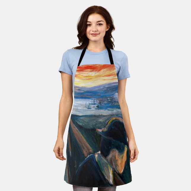 Edvard Munch - Sick Mood at Sunset, Despair 1892 Schürze (Getragen)