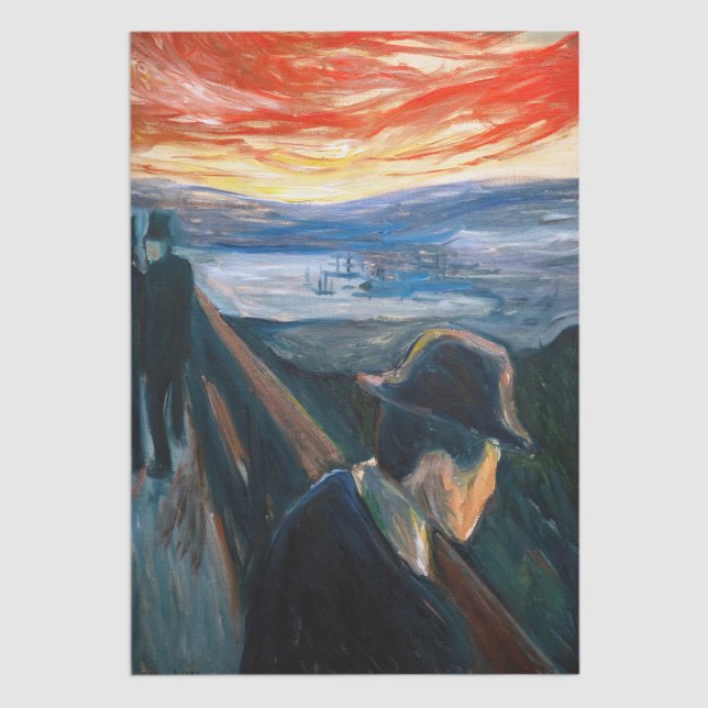 Edvard Munch - Sick Mood at Sunset, Despair 1892 Seidenpapier (Von Creator hochgeladen)