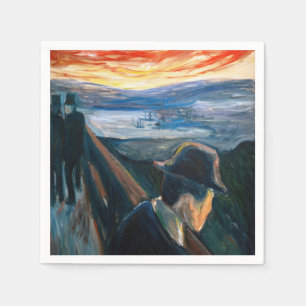 Edvard Munch - Sick Mood at Sunset, Despair 1892 Serviette