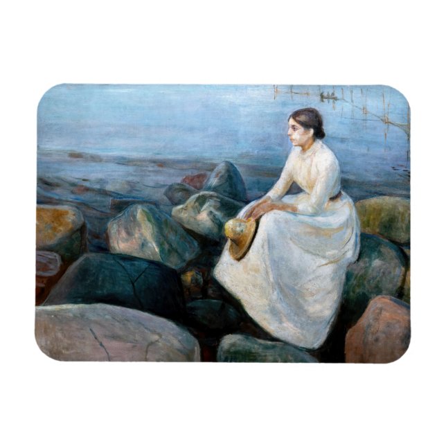 Edvard Munch - Sommernacht, Inger am Strand Magnet (Horizontal)