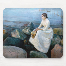 Edvard Munch - Sommernacht, Inger am Strand Mousepad
