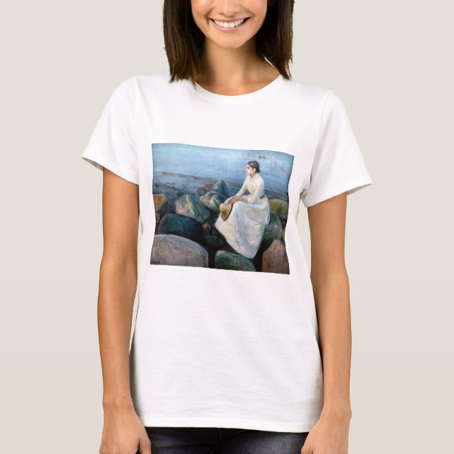 Edvard Munch - Sommernacht, Inger am Strand T-Shirt (Vorderseite)