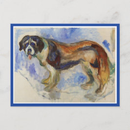 Edvard Munch, St. Bernard Dog Malerei Postkarte