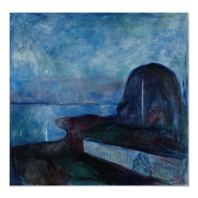 Edvard Munch - Starry Night 1893 Fotodruck (Vorne)