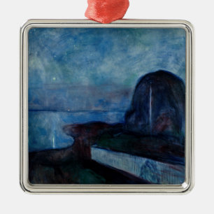 Edvard Munch - Starry Night 1893 Ornament Aus Metall