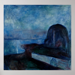 Edvard Munch - Starry Night 1893 Poster