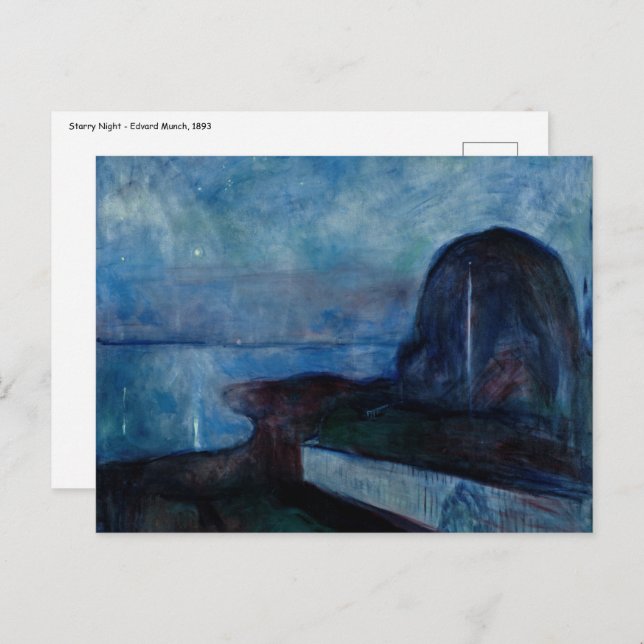 Edvard Munch - Starry Night 1893 Postkarte (Vorne/Hinten)