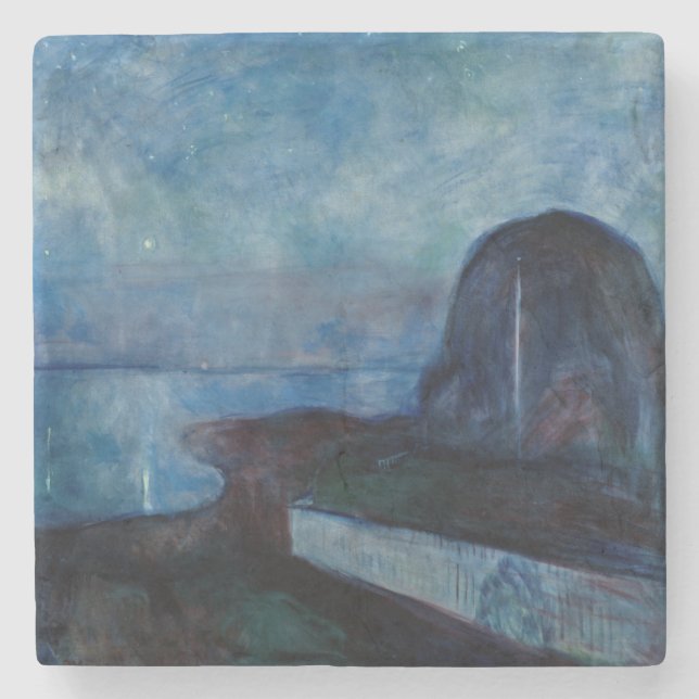 Edvard Munch - Starry Night 1893 Steinuntersetzer (Vorderseite)