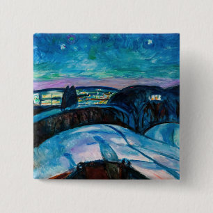 Edvard Munch - Starry Night 1922 Button