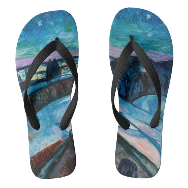 Edvard Munch - Starry Night 1922 Flip Flops (Fußbett)