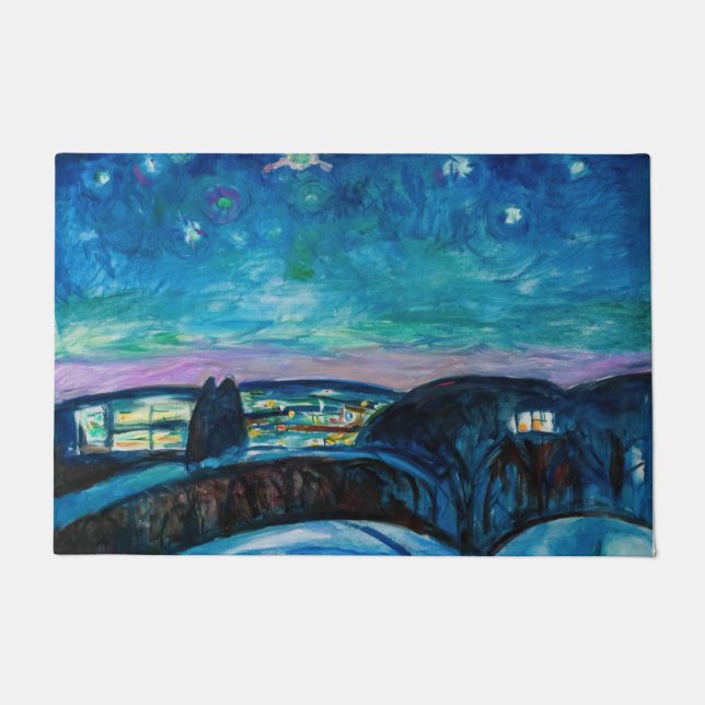 Edvard Munch - Starry Night 1922 Fußmatte (Vorderseite)