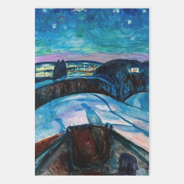 Edvard Munch - Starry Night 1922 Geschenkpapier Set (Von Creator hochgeladen)