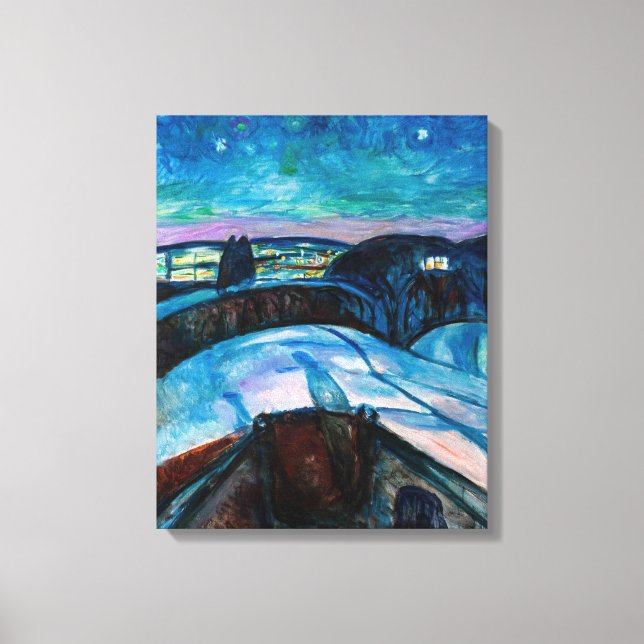 Edvard Munch - Starry Night 1922 Leinwanddruck (Vorderseite)